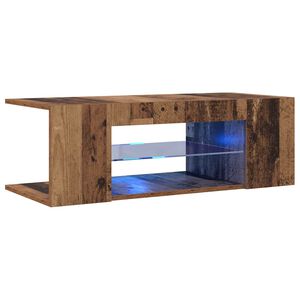 vidaXL Dulap TV cu lumini LED lemn vechi 90x39x30 cm lemn prelucrat
