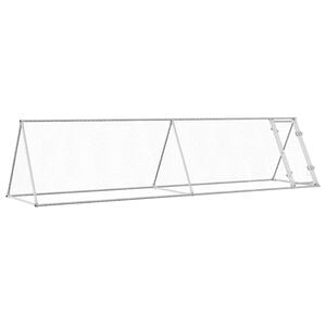 vidaXL Coteț pentru păsări, gri, 400x105x91 cm, oțel galvanizat