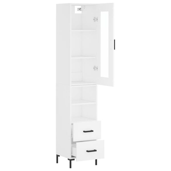 vidaXL Dulap &icirc;nalt, alb, 34,5x34x180 cm, lemn prelucrat
