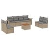 vidaXL Set canapele de grădină, 9 piese, cu perne, bej, poliratan