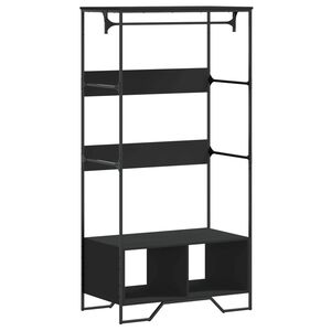 vidaXL Șifonier, negru, 90x50x180 cm, lemn prelucrat