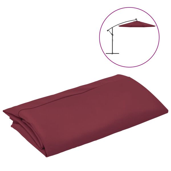 vida XL Pânză de schimb umbrelă de soare consolă, roșu bordo, 350 cm