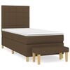 vidaXL Pat box spring cu saltea, maro &icirc;nchis, 90x190 cm, textil