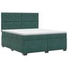 vidaXL Pat boxspring cu saltea Verde &icirc;nchis 140 x 200 cm Catifea