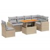 vidaXL Set canapele de grădină, 7 piese, cu perne, bej, poliratan