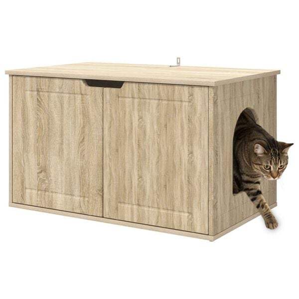 vidaXL Casa pentru pisici Sonoma 85 x 55 x 50,5 cm Lemn compozit