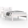 vidaXL Cadru de pat mic Single, alb, 75x190 cm, lemn masiv de pin