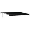 vidaXL Cadru manual de marchiză cu LED-uri Negru și antracit 4 &times; 3,5 m