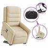 vidaXL Fotoliu masaj rabatabil cu ridicare, crem, material textil