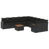vidaXL Set canapele de grădină cu perne, 11 piese, negru, poliratan