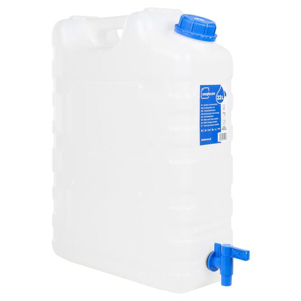 vidaXL Recipient de apă cu robinet, transparent, 20 L, plastic