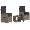 vidaXL Set de lounge pentru grădină 3 buc. Gri și gri &icirc;nchis