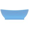 vidaXL Chiuvetă lux cu preaplin, bleu mat, 58,5x39 cm, ceramică, oval