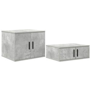 vidaXL Dulap de depozitare 2 pcs Gri din beton 127 x 41 x 40 cm