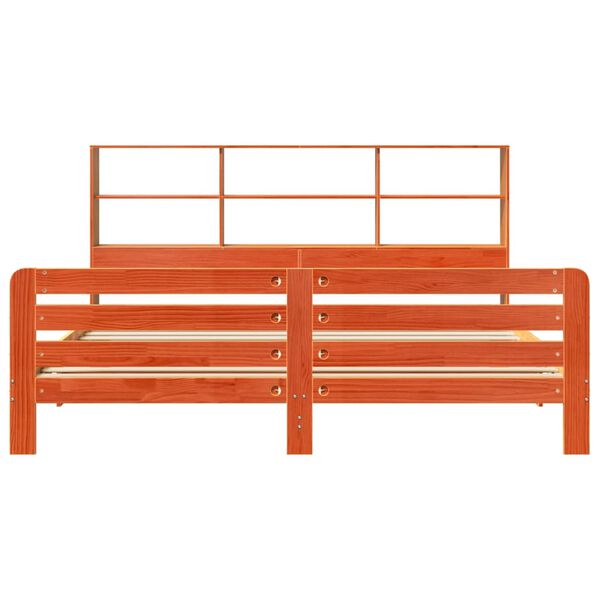 vidaXL Cadru de pat fără saltea, maro ceruit 180x200 cm lemn masiv pin