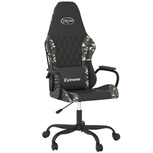 vidaXL Scaun de jocuri, negru și camuflaj, piele ecologică