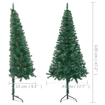 vidaXL Set brad Crăciun artificial de colț LED&globuri verde 120cm PVC
