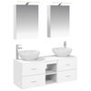 vidaXL Set de mobilier pentru baie 5 buc. Alb Lemn prelucrat și sticlă