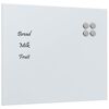 vidaXL Tablă magnetică de perete, alb, 60x50 cm, sticlă securizată