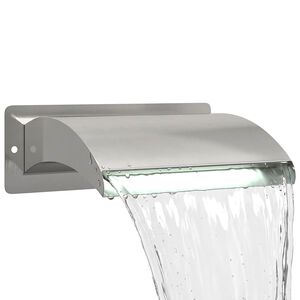 vidaXL Cascadă de Piscină cu LED Oțel inoxidabil 304 30 x 9 x 26 cm