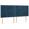 vidaXL Tăblie pat cu urechi albastru &icirc;nchis 163x16x118/128 cm catifea
