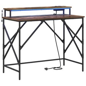 vidaXL Birou Stejar fumuriu 100 x 50 x 86,5 cm Lemn prelucrat