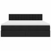 vidaXL Pat cu saltea și LED cu saltea Negru 160 x 200 cm Poliester