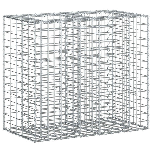 vidaXL Pat ridicat din gabion Argintiu 90 x 50 x 80 cm Oțel Galvanizat