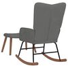vidaXL Scaun balansoar cu taburet, gri închis, catifea