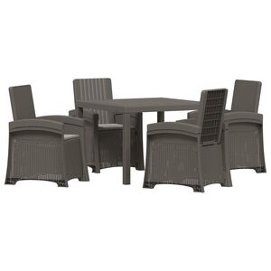 vidaXL Set de masă pentru grădină 5 buc. Gri deschis PP