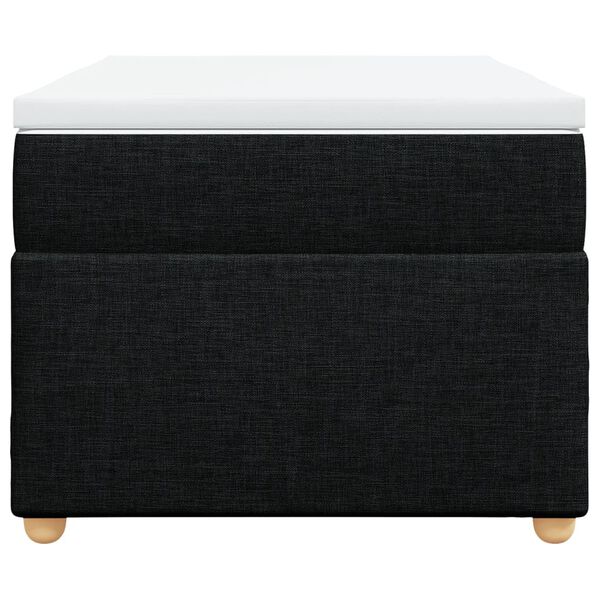 vidaXL Pat box spring cu saltea, negru, 90x190 cm, textil