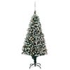vidaXL Brad Crăciun artificial cu LED-uri/globuri/conuri pin, 210 cm