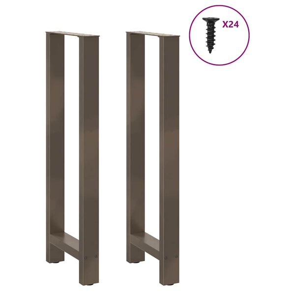 vidaXL Picioare de masă de bar, oțel natural, 2 buc., 50x(110-111) cm, oțel