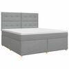 vidaXL Pat boxspring cu saltea Gri deschis 180 x 200 cm Țesătură