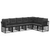 vidaXL Set de canapele de exterior Negru Poliester