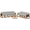 vidaXL Set de canapele de exterior 9 pcs Natural și gri deschis