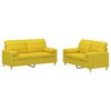 vidaXL Set de canapele cu perne, 2 piese, galben deschis, textil