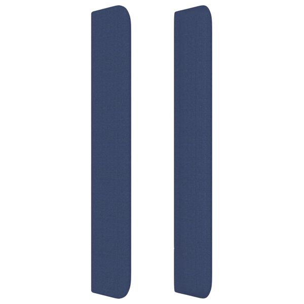 vidaXL Tăblie de pat cu aripioare, albastru, 147x16x118/128 cm, textil