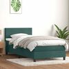 vidaXL Pat box spring cu saltea, verde &icirc;nchis, 80x210 cm, catifea