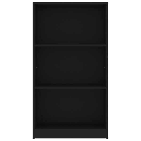 vidaXL Bibliotecă cu 3 rafturi, negru, 60x24x109 cm, lemn compozit