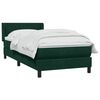vidaXL Pat box spring cu saltea, verde &icirc;nchis, 80x220 cm, catifea
