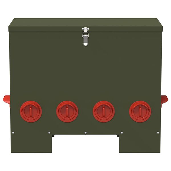 vidaXL Feeder pentru pui Verde măsliniu 60,5 x 29 x 51 cm