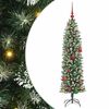 vidaXL Copac Artificial Slăb de Crăciun Verde și alb 150 cm