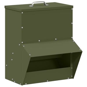 vidaXL Feeder pentru pui Verde măsliniu 20 x 25 x 35 cm