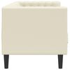 vidaXL Canapea Chesterfield cu 3 locuri, crem, piele ecologică