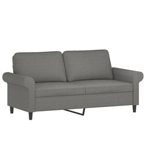 vidaXL Canapea cu 2 locuri, gri &icirc;nchis, 140 cm, material textil