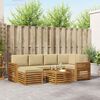 vidaXL Seturi de canapele 7 pcs Natural și Bej Lemn Solid de Acacia