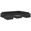 vidaXL Set mobilier de grădină cu perne, 8 piese, negru, poliratan
