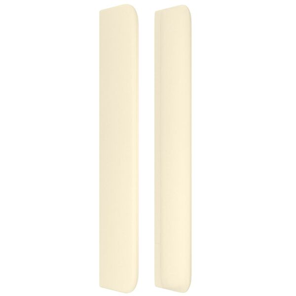 vidaXL Tăblie de pat cu aripioare, crem, 83x16x118/128 cm, piele eco