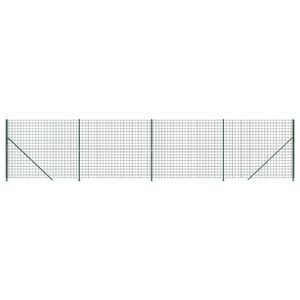 vidaXL Gard plasă de s&acirc;rmă cu bordură, verde, 2,2x10 m